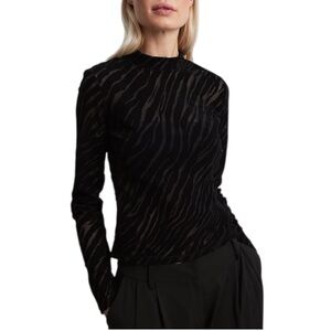 NWT NA-KD Women’s High Neck Burn Out Velvet Top